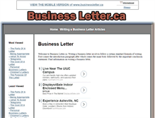 Tablet Screenshot of businessletter.ca